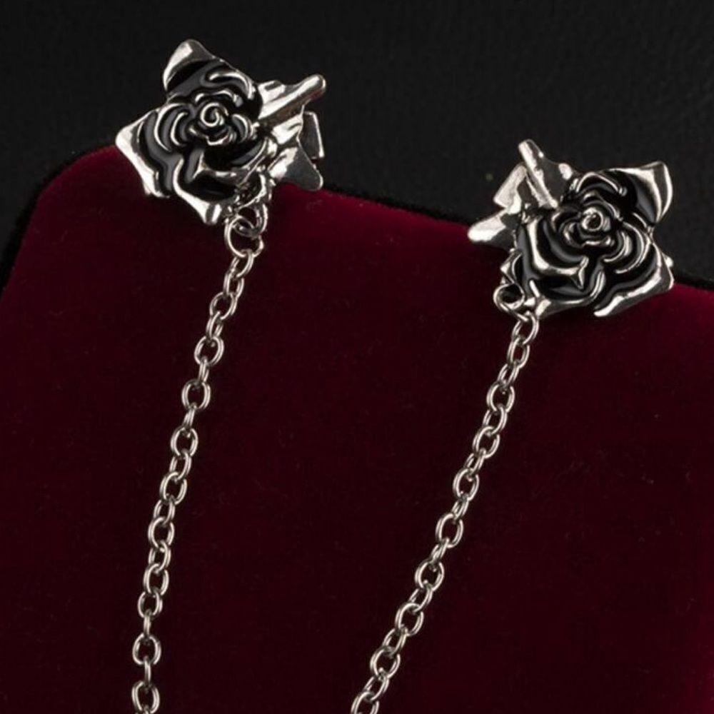 Vintage Inspired Rose Collar Pin/ Sweater Pin/ Brooch, Silver Tone, Engr… - Picture 2 of 4
